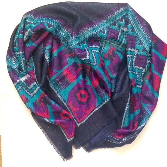 Multicolour Scarf Wrap Head Shoulder Cover Multifunctional 47”x 46” - Picture 7 of 12